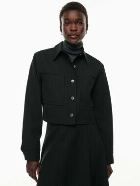 Aritzia Wilfred Black Little Cropped Jacket with Chest Pockets